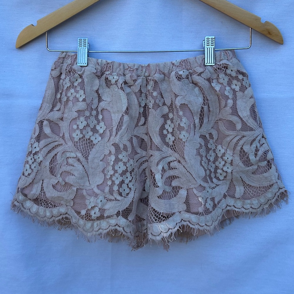 Blush Noir pink lace shorts